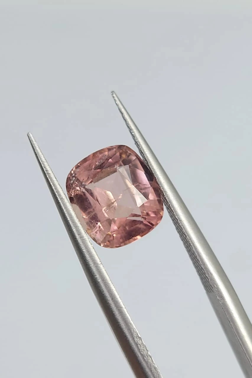 1.95ct Natural Peach Tourmaline Cushion cut Loose Gemstone From Afghanistan — view 3